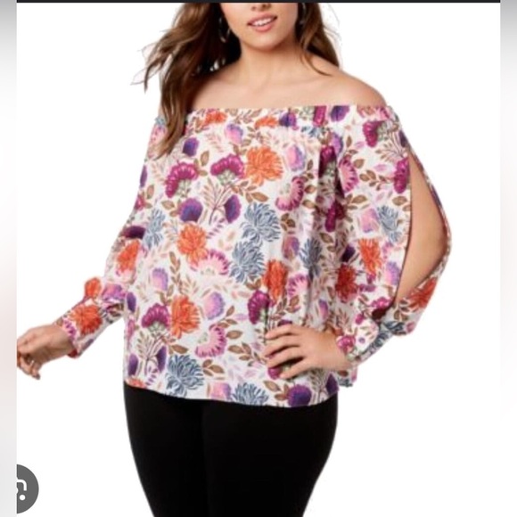 INC International Concepts Multicolor Floral Blouse - Picture 1 of 10